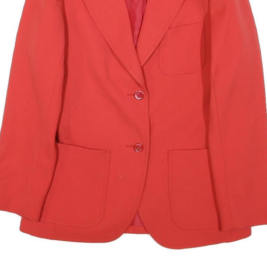 AROMA PARIS Womens Red Blazer Jacket M Woven Button Closure Classic Fit