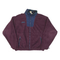 COLUMBIA Mens Maroon & Navy Outdoor Jacket M Polyester Blend Zip Fleece Casual