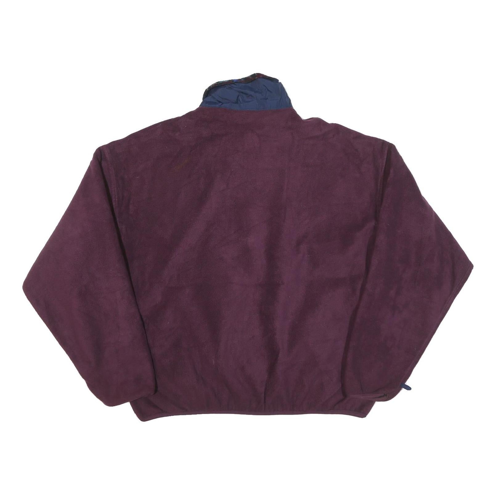 COLUMBIA Mens Maroon & Navy Outdoor Jacket M Polyester Blend Zip Fleece Casual