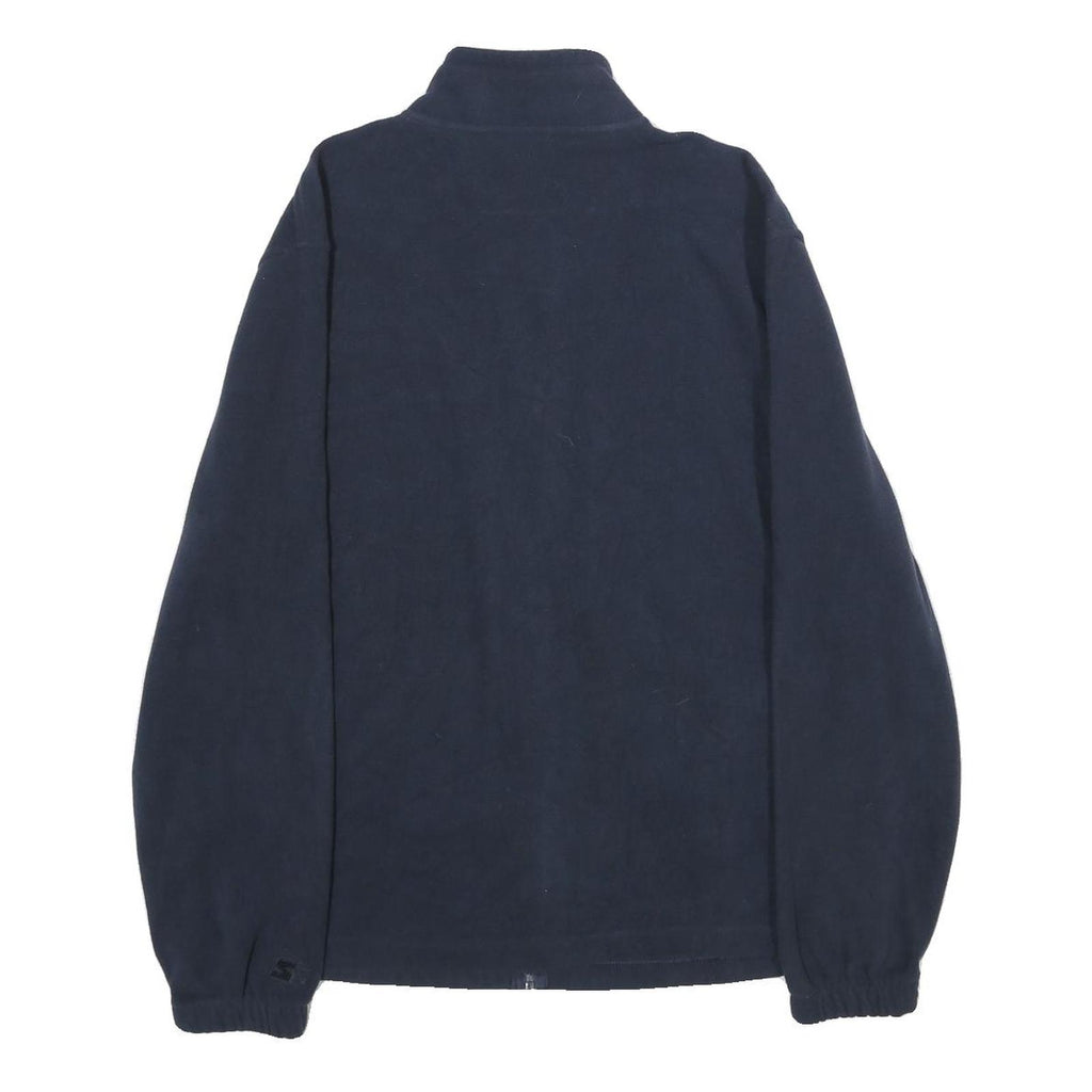 STARTER Mens Navy Blue Casual Jacket M Polyester Plain Zip Long Sleeve