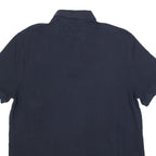 TOMMY HILFIGER Mens Blue Short Sleeve Plain XL Polo Shirt Cotton Blend Classic