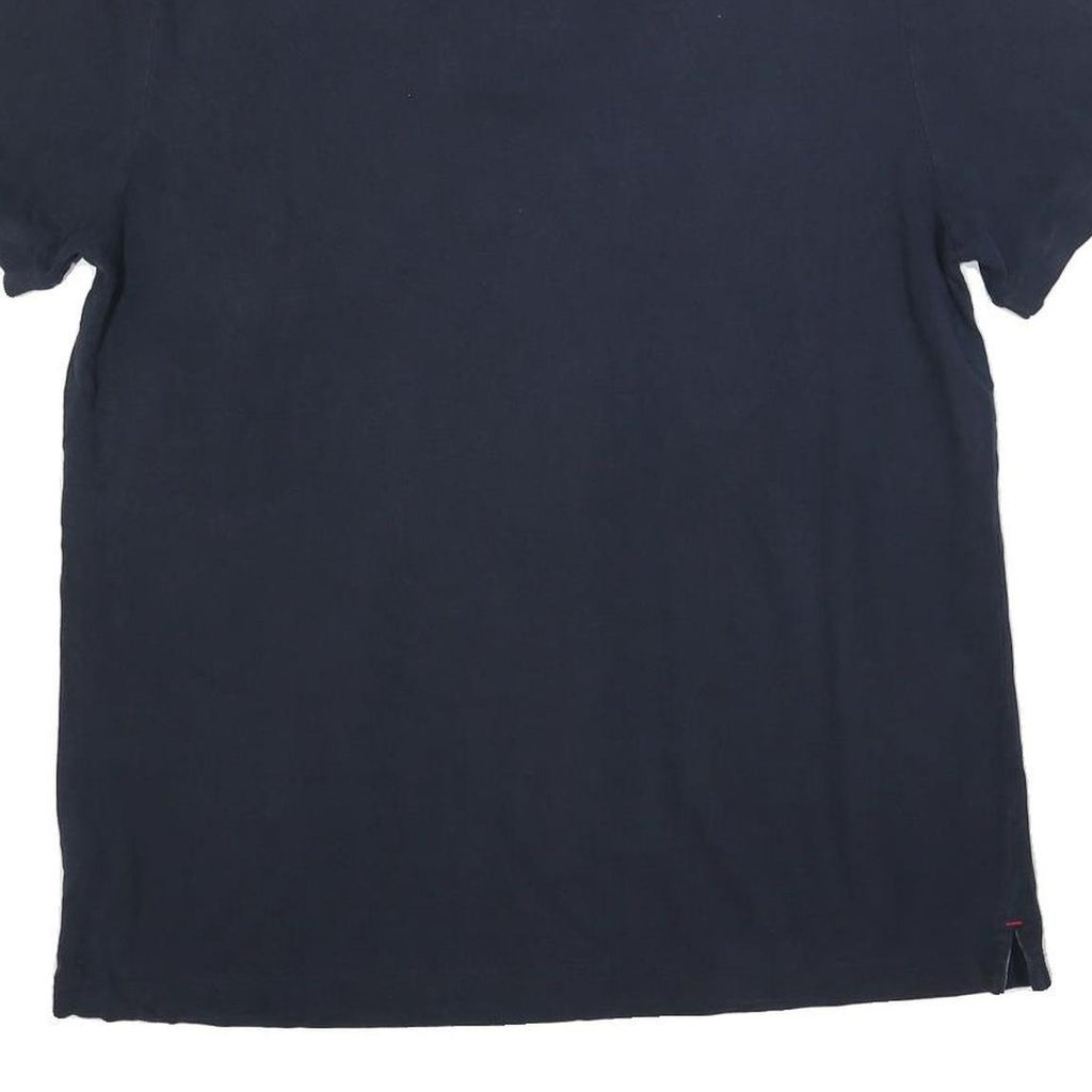 TOMMY HILFIGER Mens Blue Short Sleeve Plain XL Polo Shirt Cotton Blend Classic
