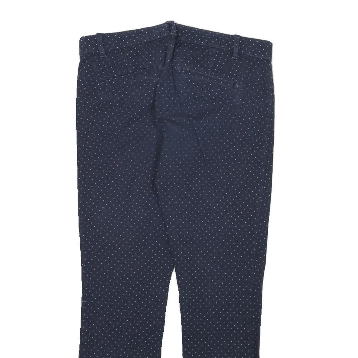 GAP Womens Cotton Blend Navy Blue Slim Trousers W28 L25 Polka Dot Pattern