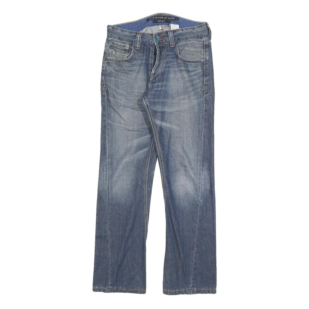 LEVI'S Womens Regular Fit Straight Blue Denim Jeans W30 L32 Button Cotton Blend