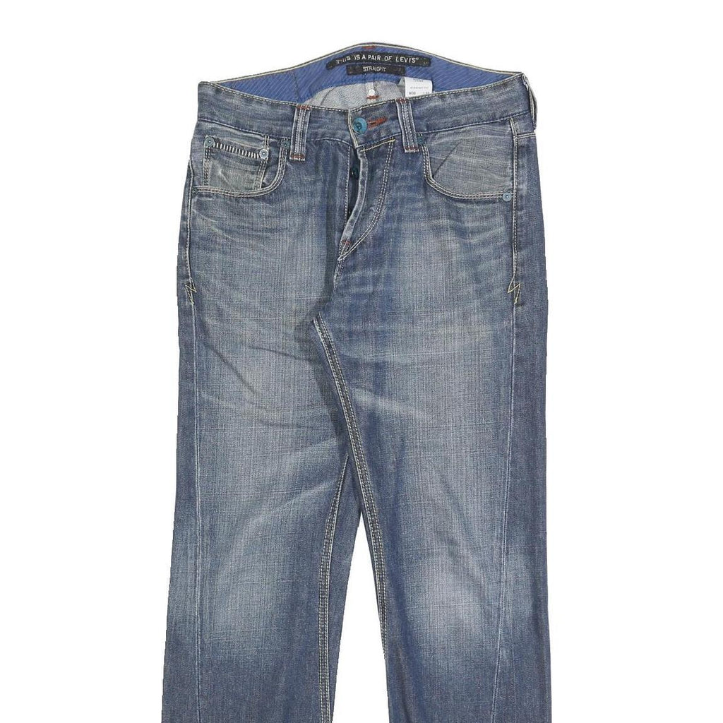 LEVI'S Womens Regular Fit Straight Blue Denim Jeans W30 L32 Button Cotton Blend