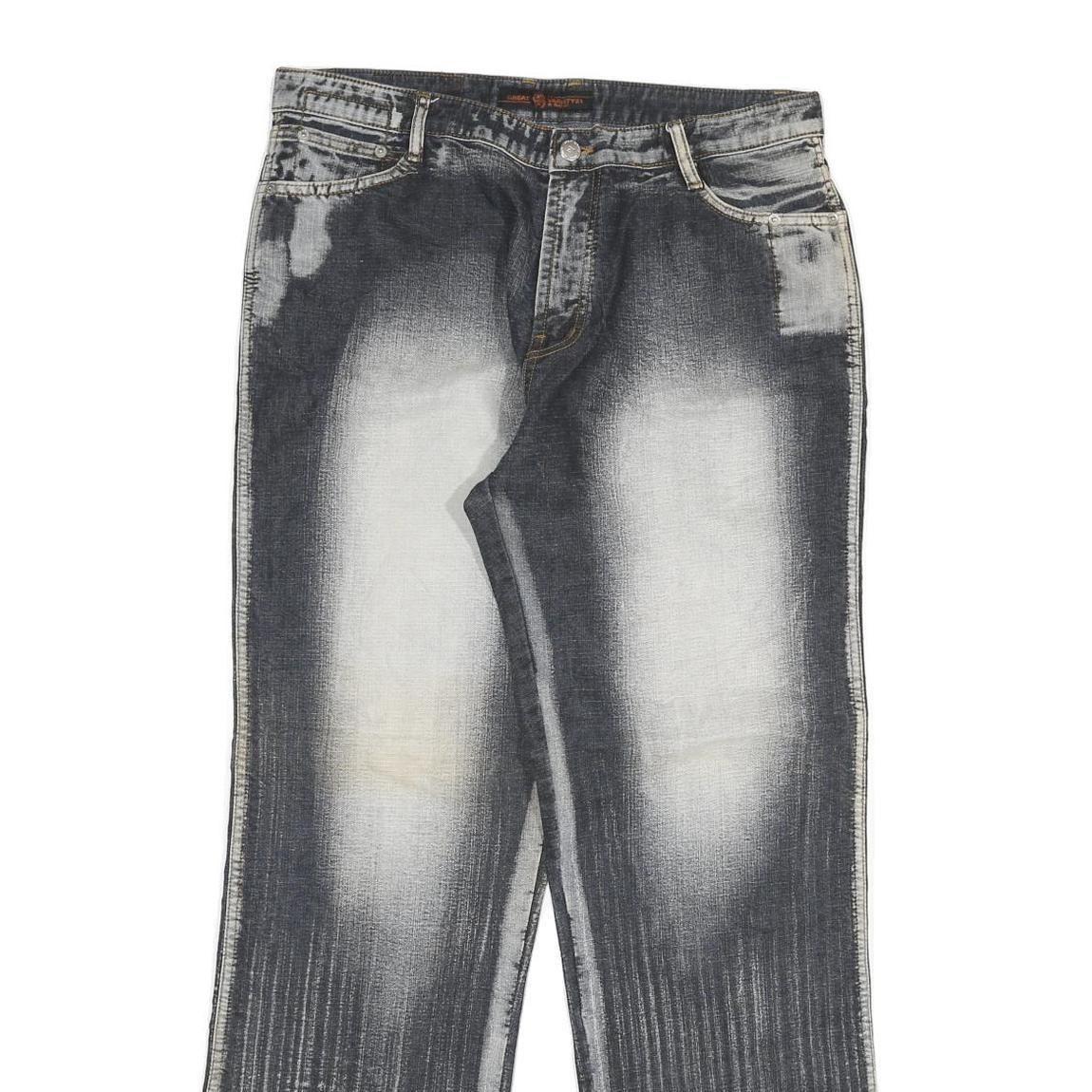 GREAT VARIETY 21 Mens Jeans Black Light Denim Regular Straight Cotton Blend W32