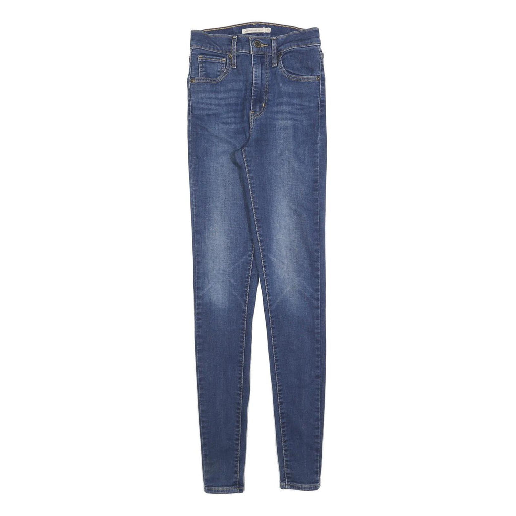 LEVI'S Womens Slim Blue Denim Slim Skinny Cotton Blend Zip W25 L32 Skinny Fit