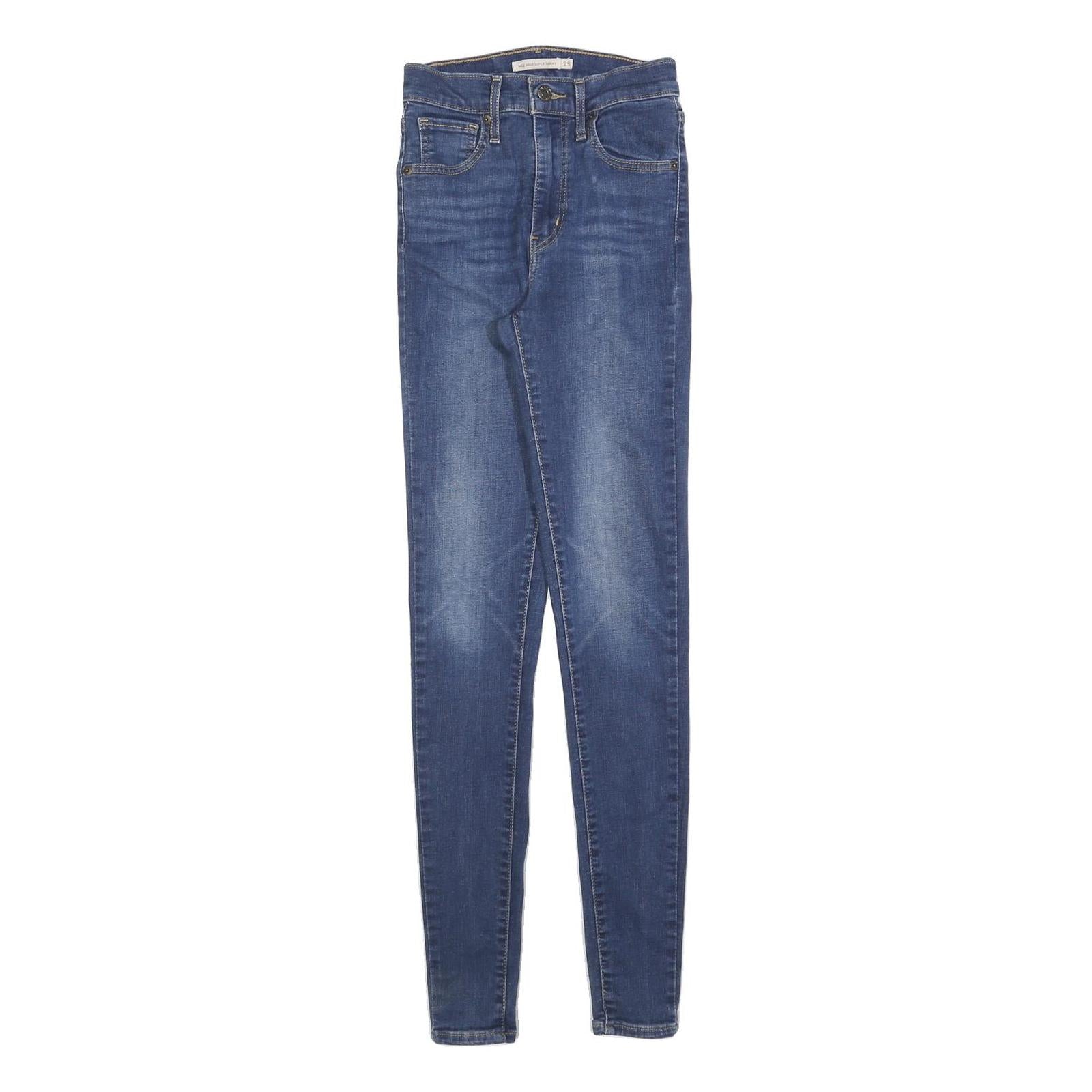 LEVI'S Womens Slim Blue Denim Slim Skinny Cotton Blend Zip W25 L32 Skinny Fit