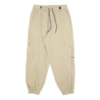 DROP Womens Beige Relaxed Drawstring Cargo Trousers W28 L27 Casual Cotton Blend