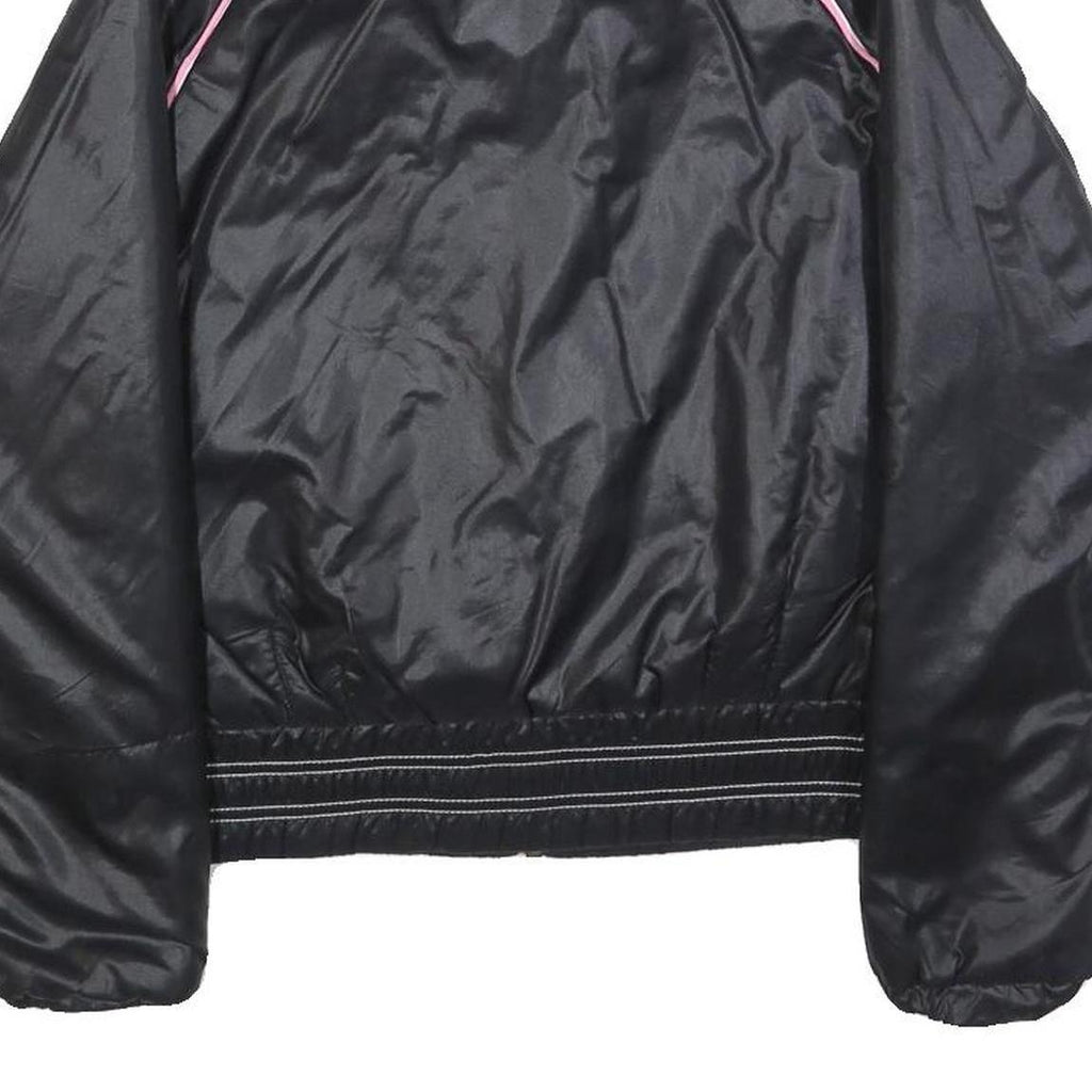 PUMA Womens Black Pink Track Jacket S Polyester Zip Sports Casual Athletic