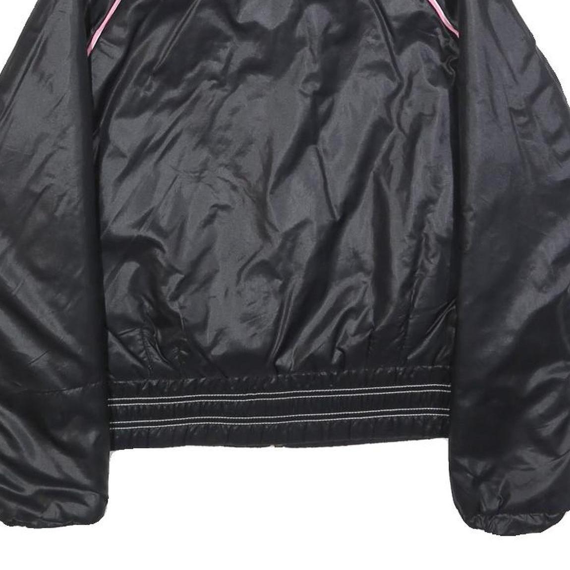PUMA Womens Black Pink Track Jacket S Polyester Zip Sports Casual Athletic