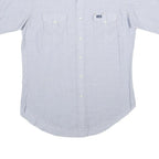 WRANGLER Mens Blue Plain Cotton Blend Shirt M Casual Western Style Button