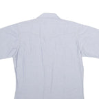 WRANGLER Mens Blue Plain Cotton Blend Shirt M Casual Western Style Button