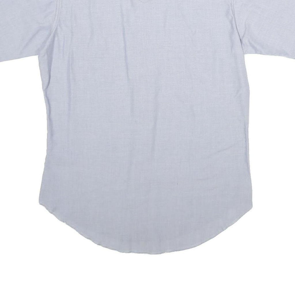 WRANGLER Mens Blue Plain Cotton Blend Shirt M Casual Western Style Button