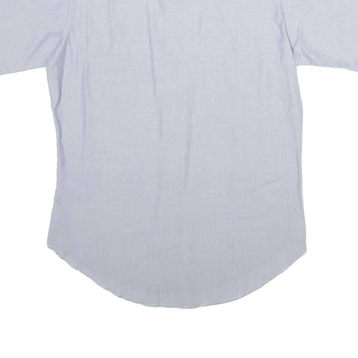 WRANGLER Mens Blue Plain Cotton Blend Shirt M Casual Western Style Button