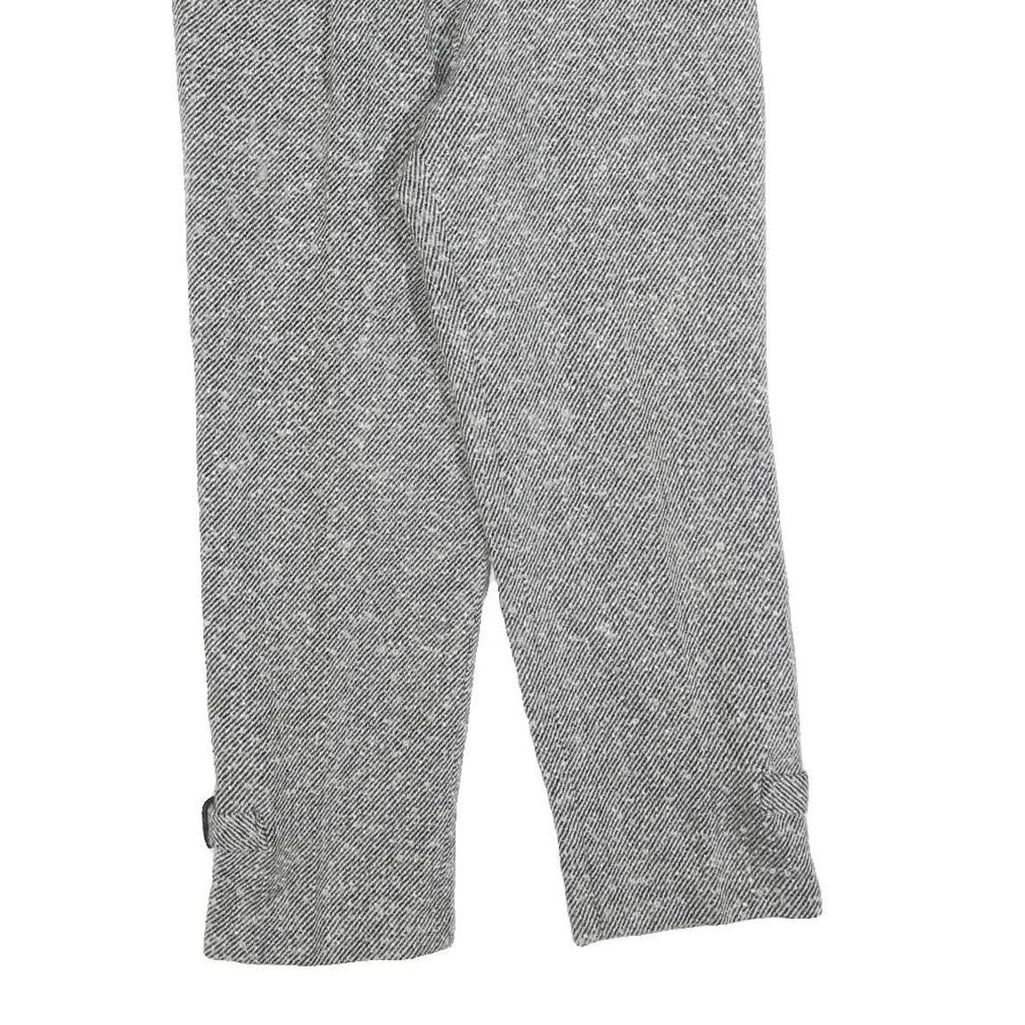 Womens Grey Regular Fit Straight Trousers W28 L25 Zip Closure Classic Style