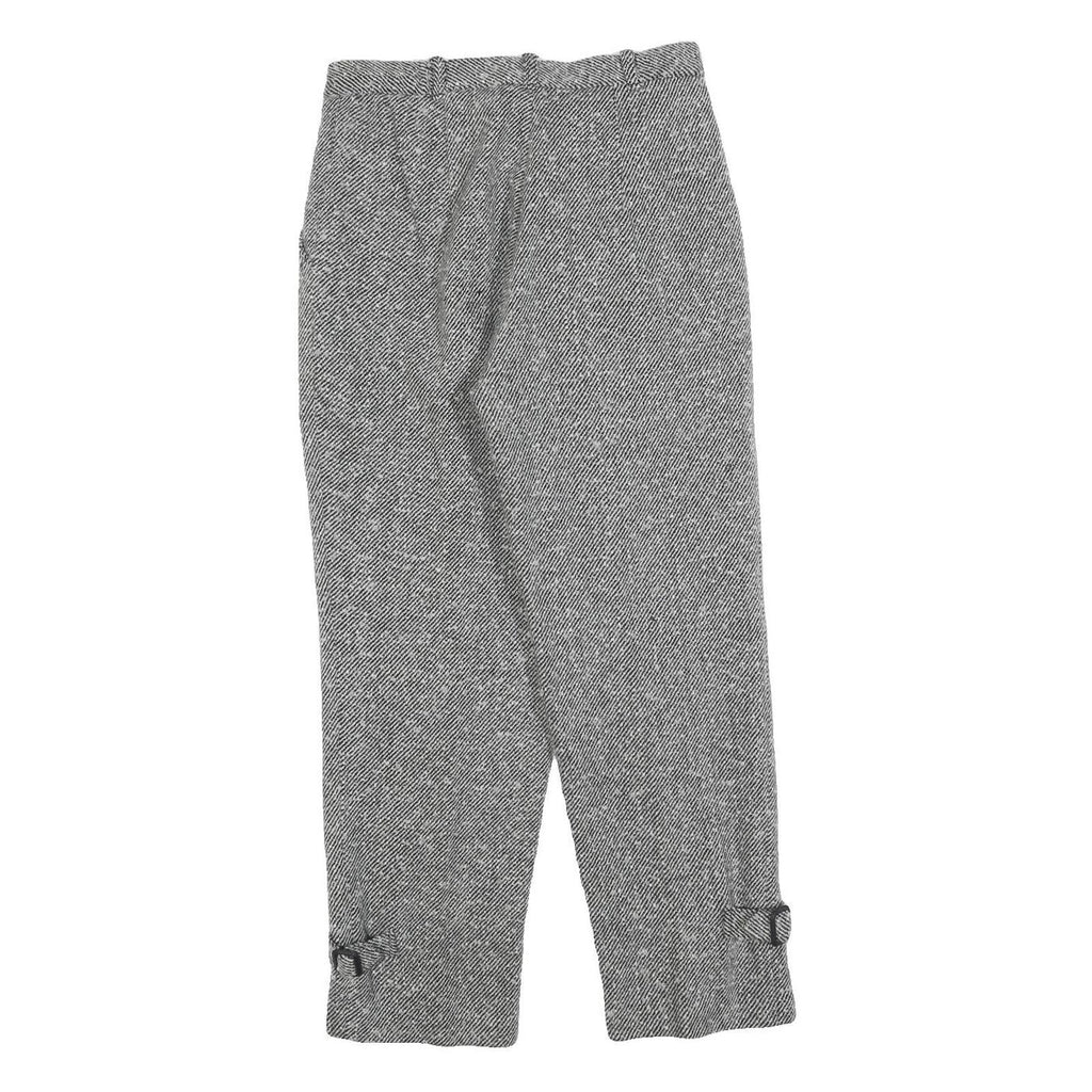 Womens Grey Regular Fit Straight Trousers W28 L25 Zip Closure Classic Style