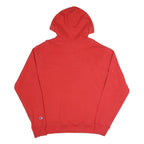 CHAMPION Mens Red Pullover Hoodie M Cotton Blend Classic Logo Casual Wear