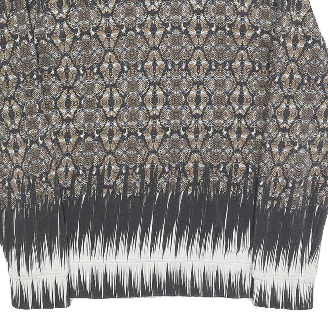 JUST CAVALLI Mens Black & Beige Patterned Crew Neck M Artistic Sweatshirt