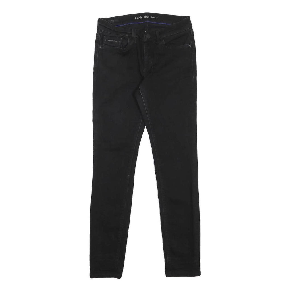 CALVIN KLEIN JEANS Womens Black Slim Skinny Denim Raw W28 L30 Stretch Comfort
