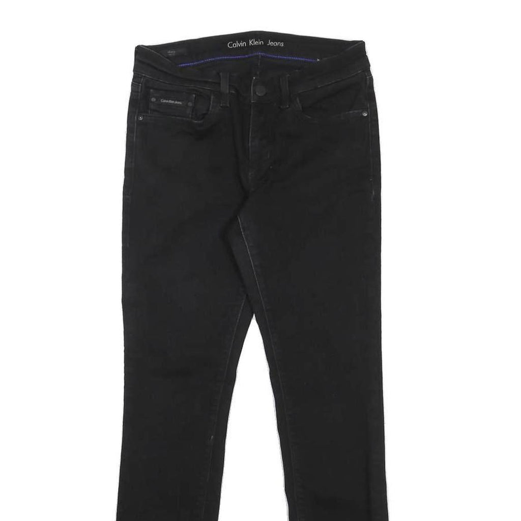 CALVIN KLEIN JEANS Womens Black Slim Skinny Denim Raw W28 L30 Stretch Comfort