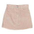 BRANDY MELVILLE Womens Beige Mini Corduroy Plain Skirt S Casual Everyday Style