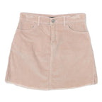 BRANDY MELVILLE Womens Beige Mini Corduroy Plain Skirt S Casual Everyday Style