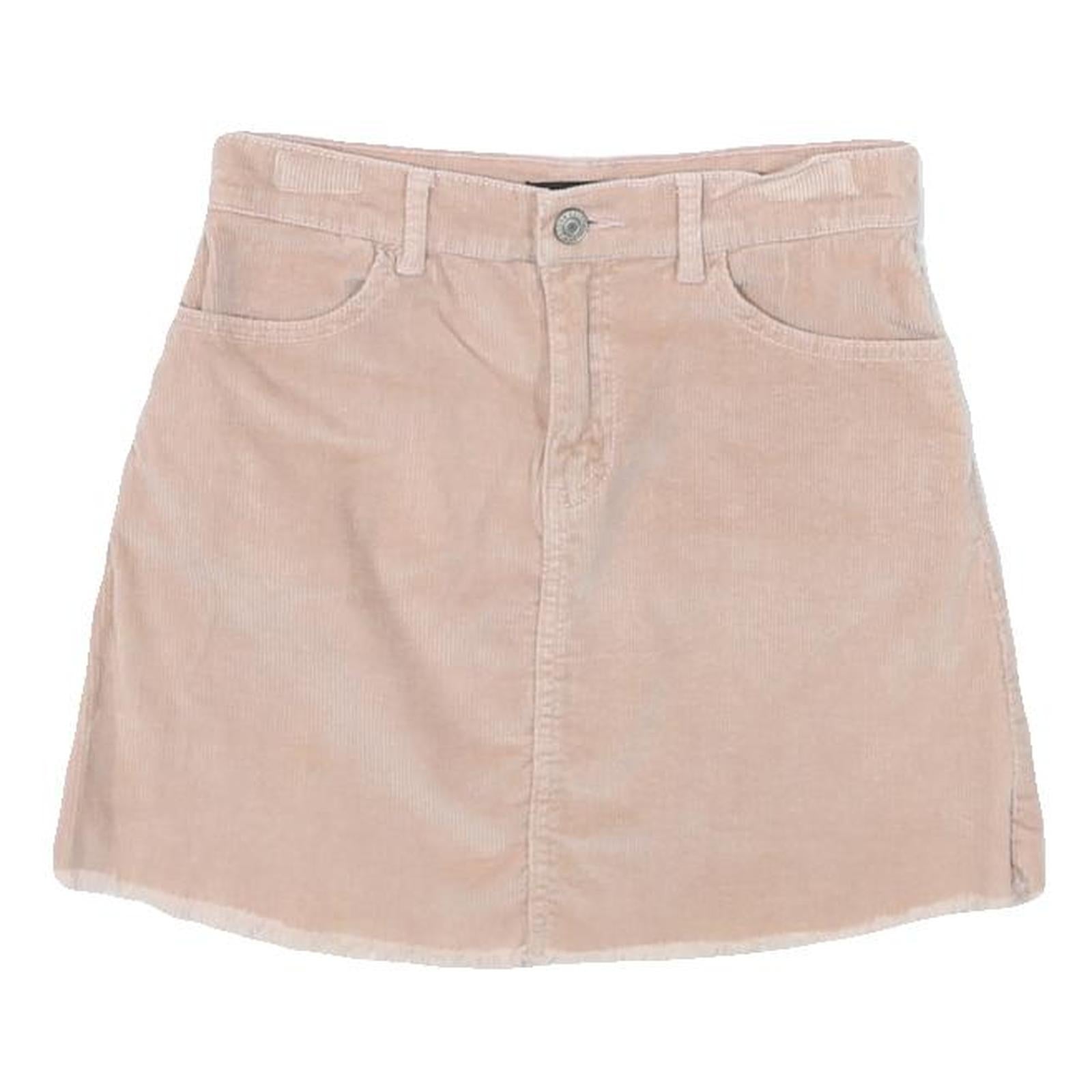 BRANDY MELVILLE Womens Beige Mini Corduroy Plain Skirt S Casual Everyday Style
