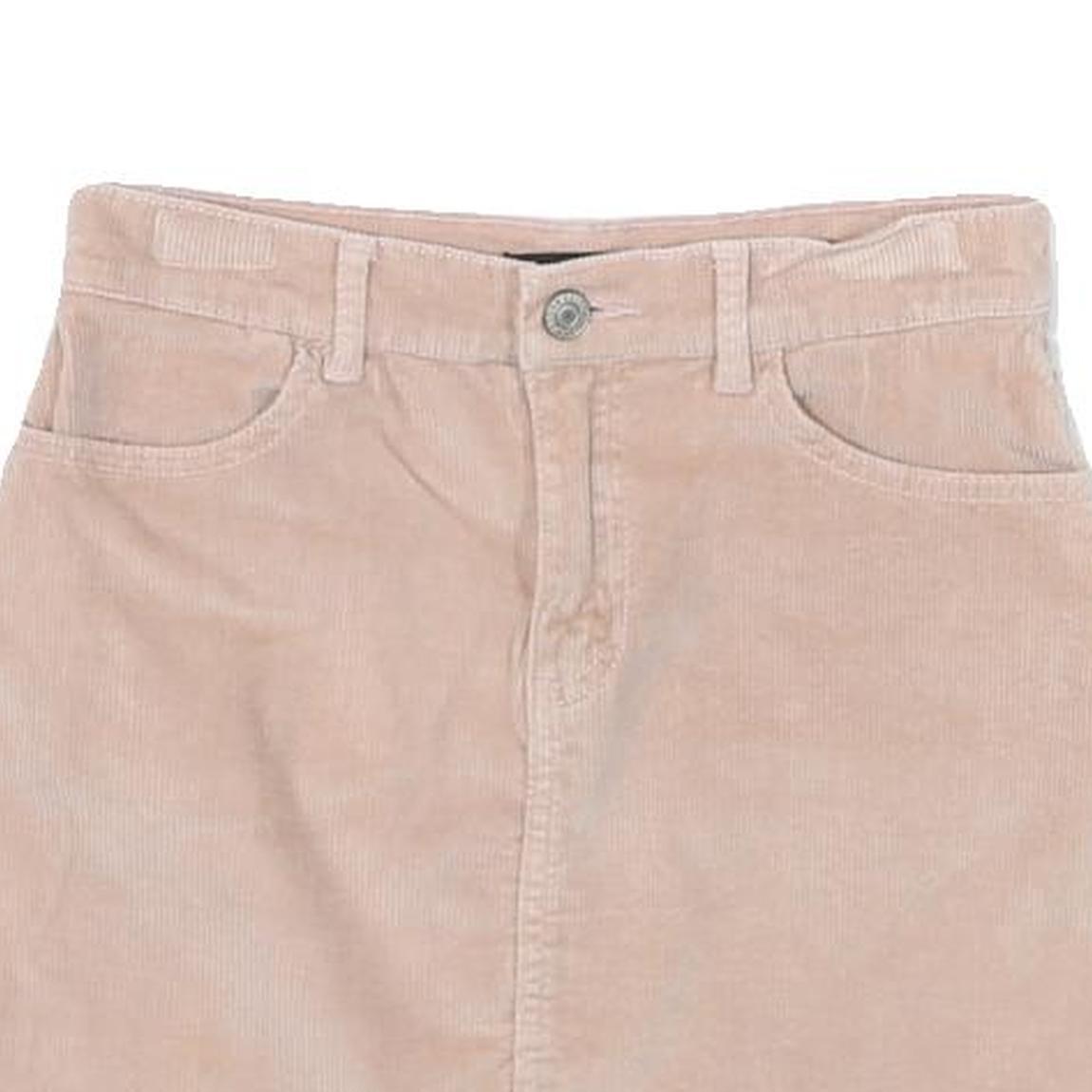 BRANDY MELVILLE Womens Beige Mini Corduroy Plain Skirt S Casual Everyday Style