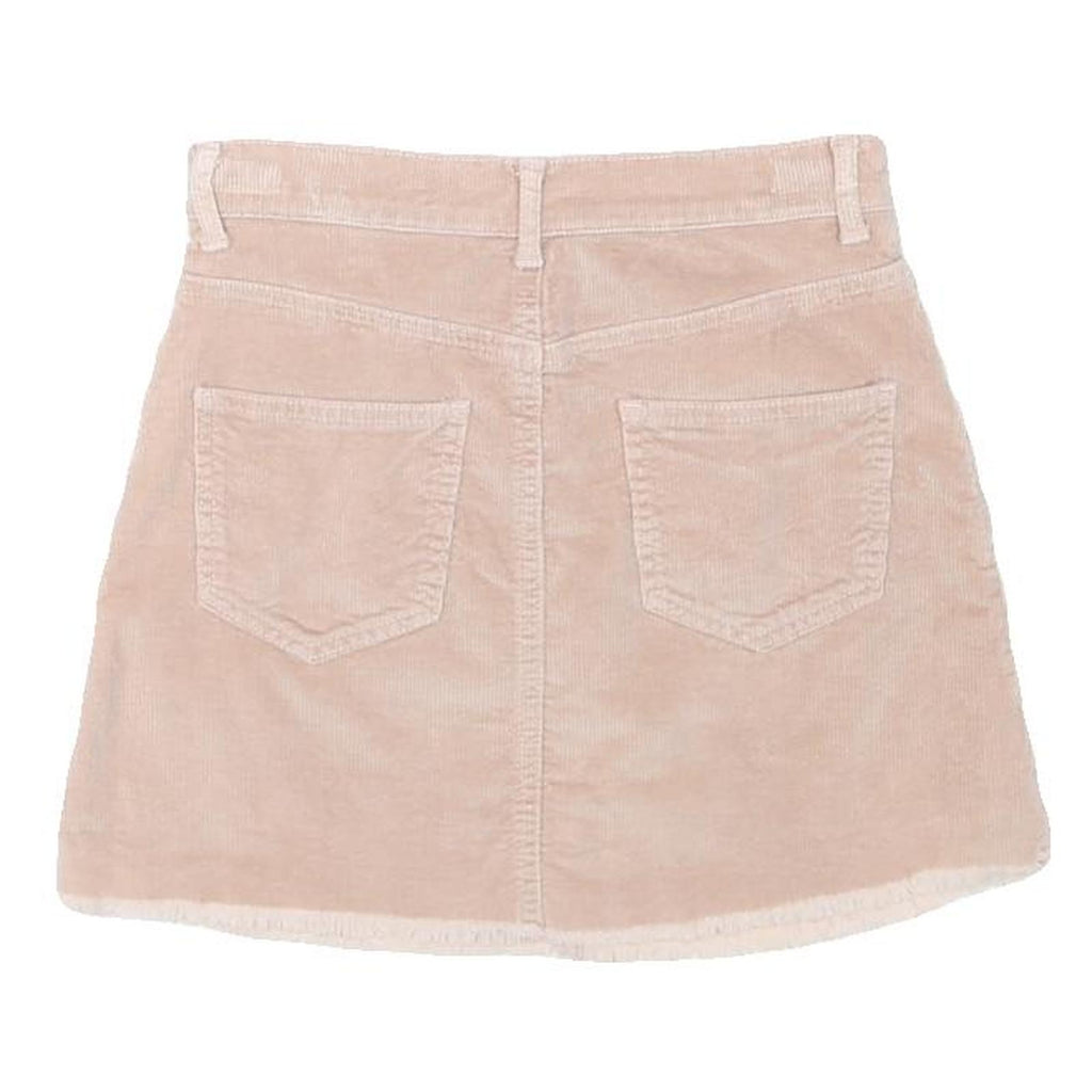 BRANDY MELVILLE Womens Beige Mini Corduroy Plain Skirt S Casual Everyday Style