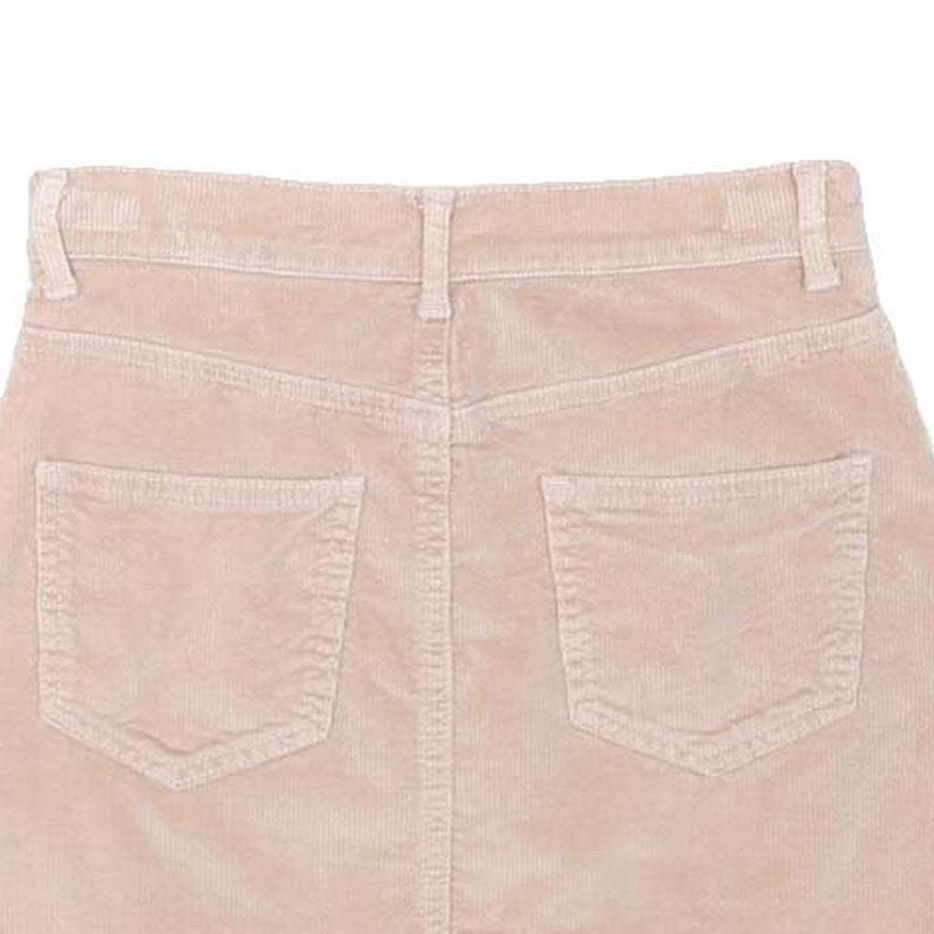 BRANDY MELVILLE Womens Beige Mini Corduroy Plain Skirt S Casual Everyday Style