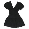 TOPSHOP Womens Black Fit & Flare Woven Mini Dress UK 8 Puff Sleeve V Neck