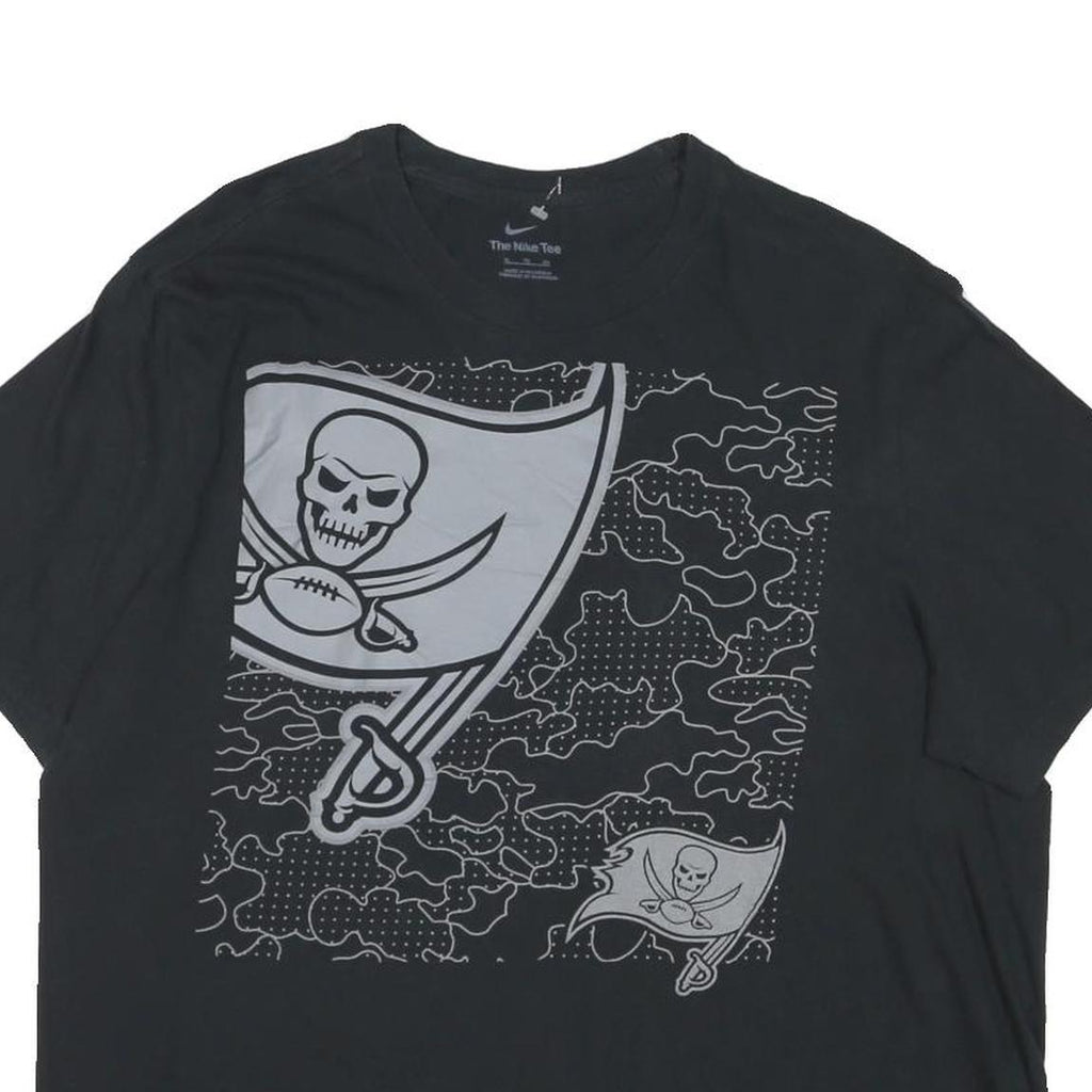 NIKE Mens Black & Grey Skull Graphic T-Shirt XL Short Sleeve Crew Neck Cotton