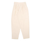 Cream Womens Regular Fit Tapered Trousers W26 L30 Elegant Lightweight