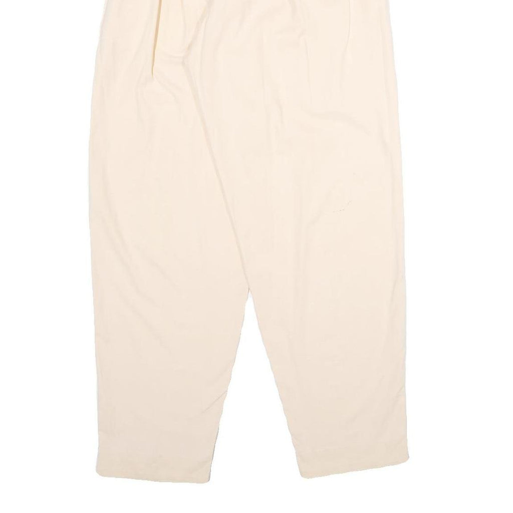 Cream Womens Regular Fit Tapered Trousers W26 L30 Elegant Lightweight