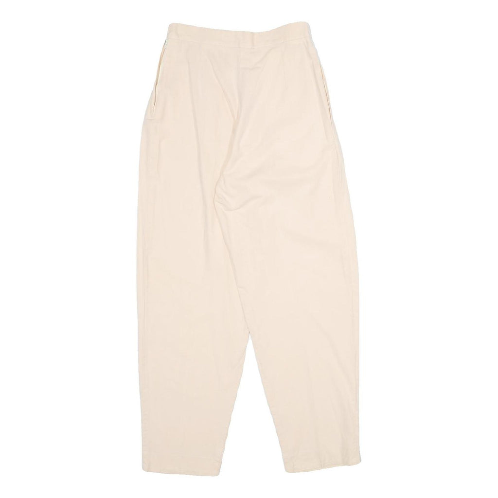 Cream Womens Regular Fit Tapered Trousers W26 L30 Elegant Lightweight