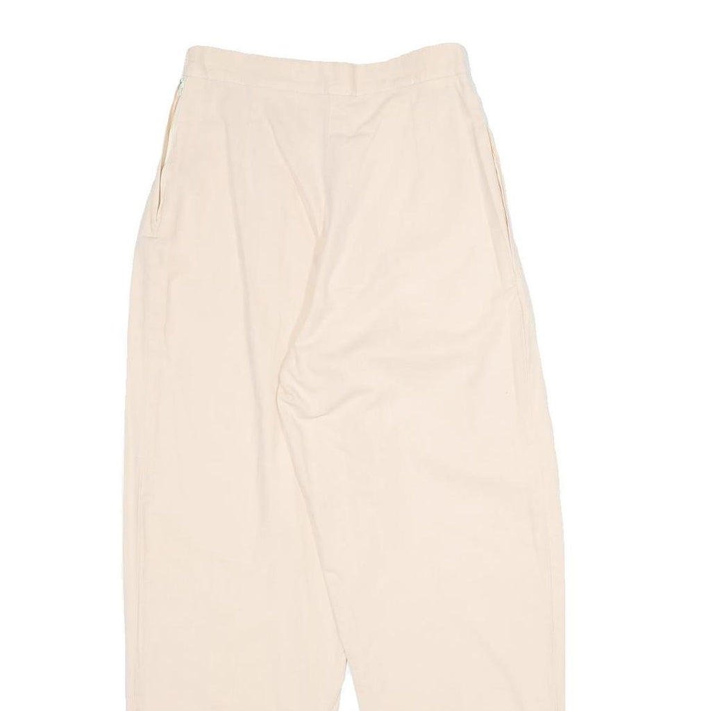 Cream Womens Regular Fit Tapered Trousers W26 L30 Elegant Lightweight
