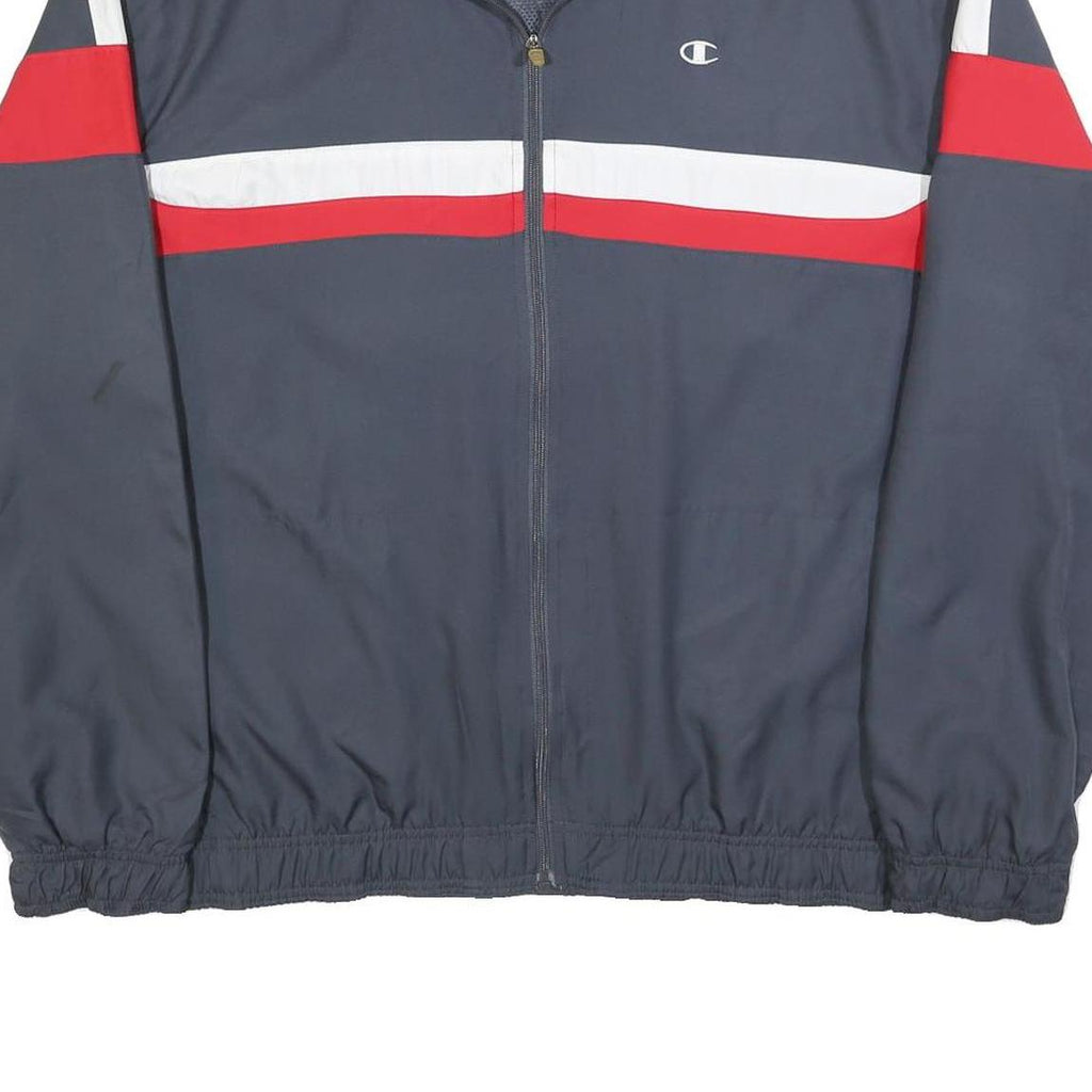 CHAMPION Mens Navy Blue Red & White Zip Jacket XL Polyester Blend Sportswear