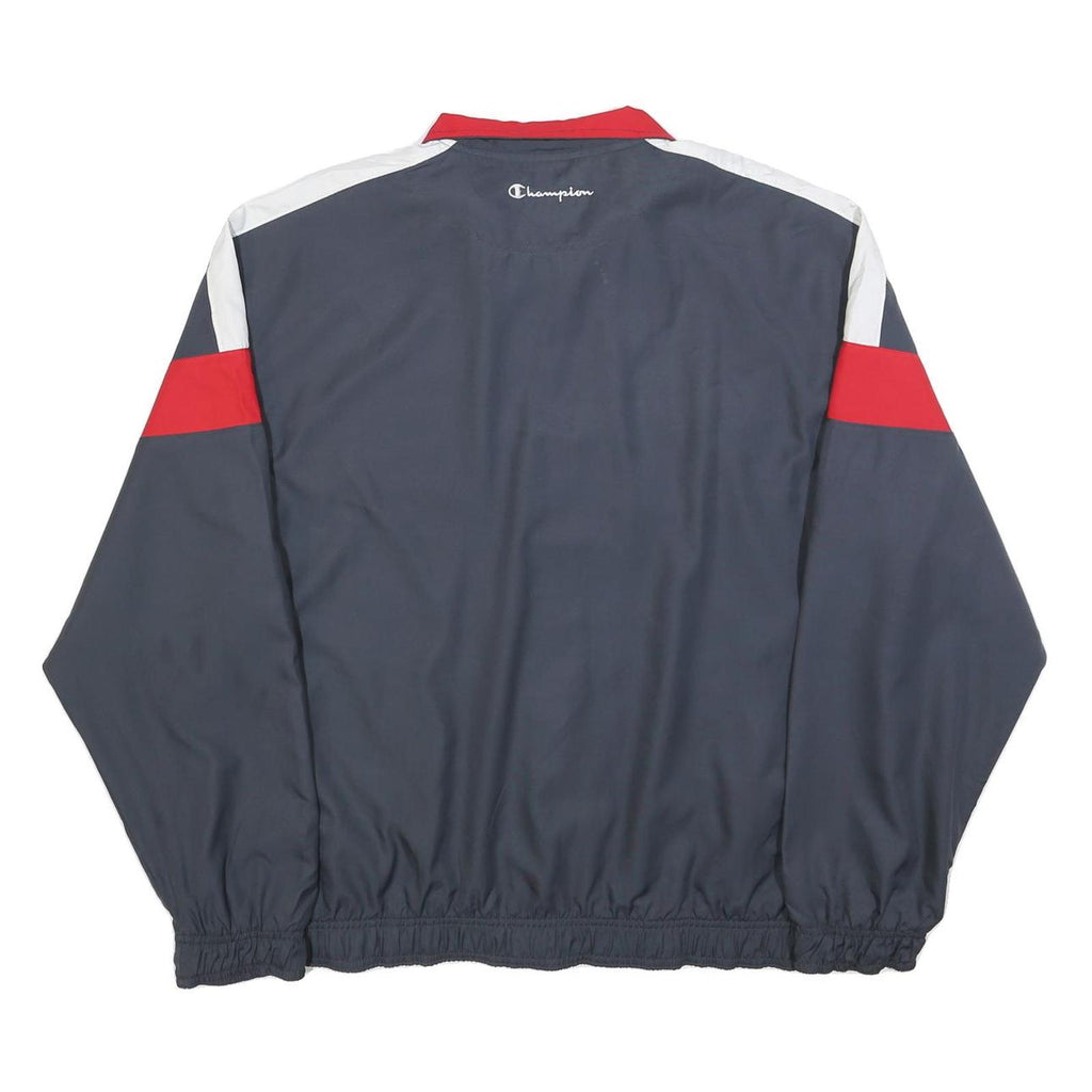 CHAMPION Mens Navy Blue Red & White Zip Jacket XL Polyester Blend Sportswear