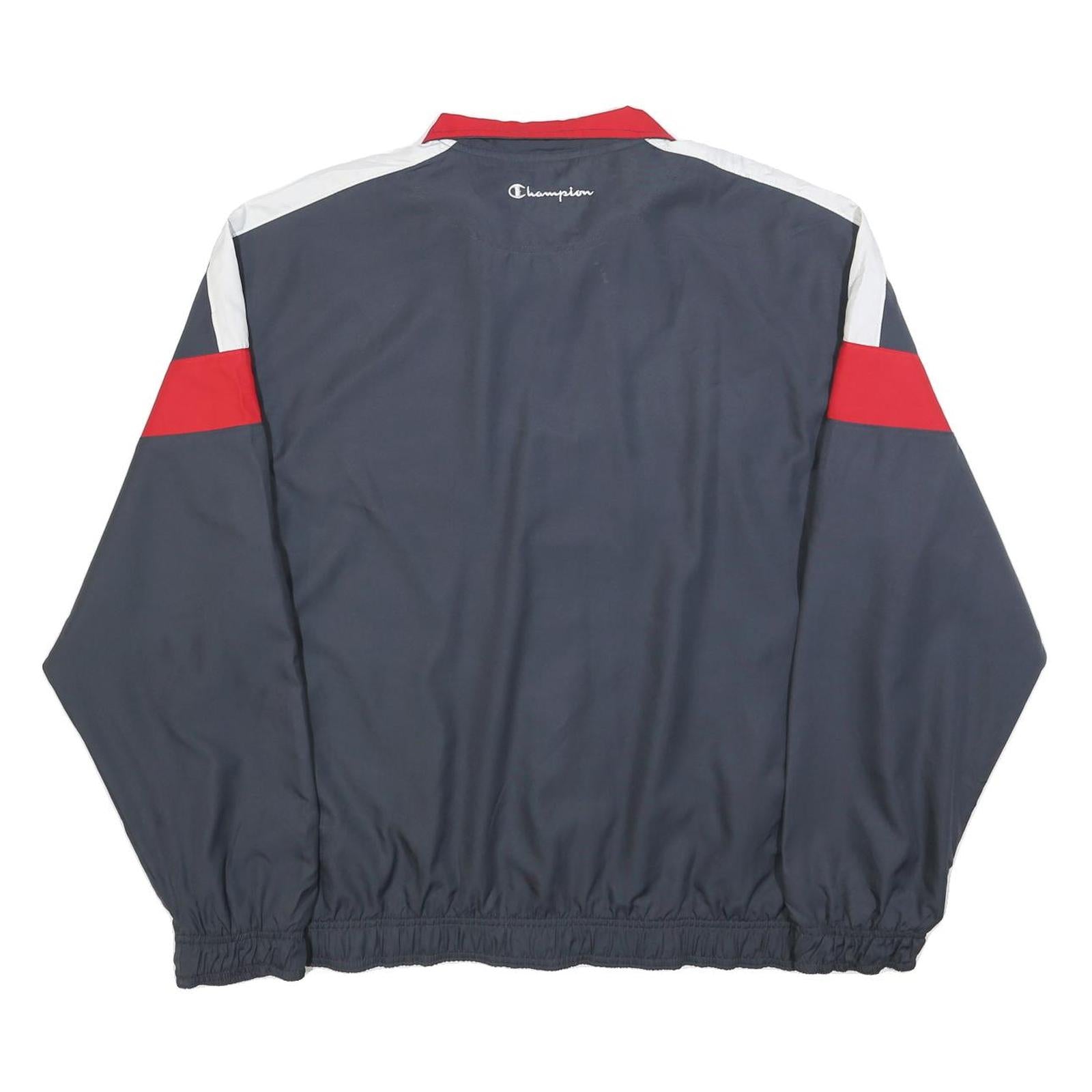 CHAMPION Mens Navy Blue Red & White Zip Jacket XL Polyester Blend Sportswear