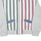 STEFANO Mens Blue & Pink Striped Cotton Blend Bomber Jacket M Casual Retro Zip