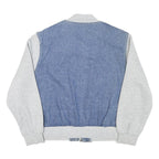 STEFANO Mens Blue & Pink Striped Cotton Blend Bomber Jacket M Casual Retro Zip