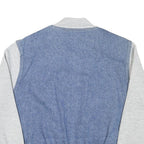 STEFANO Mens Blue & Pink Striped Cotton Blend Bomber Jacket M Casual Retro Zip