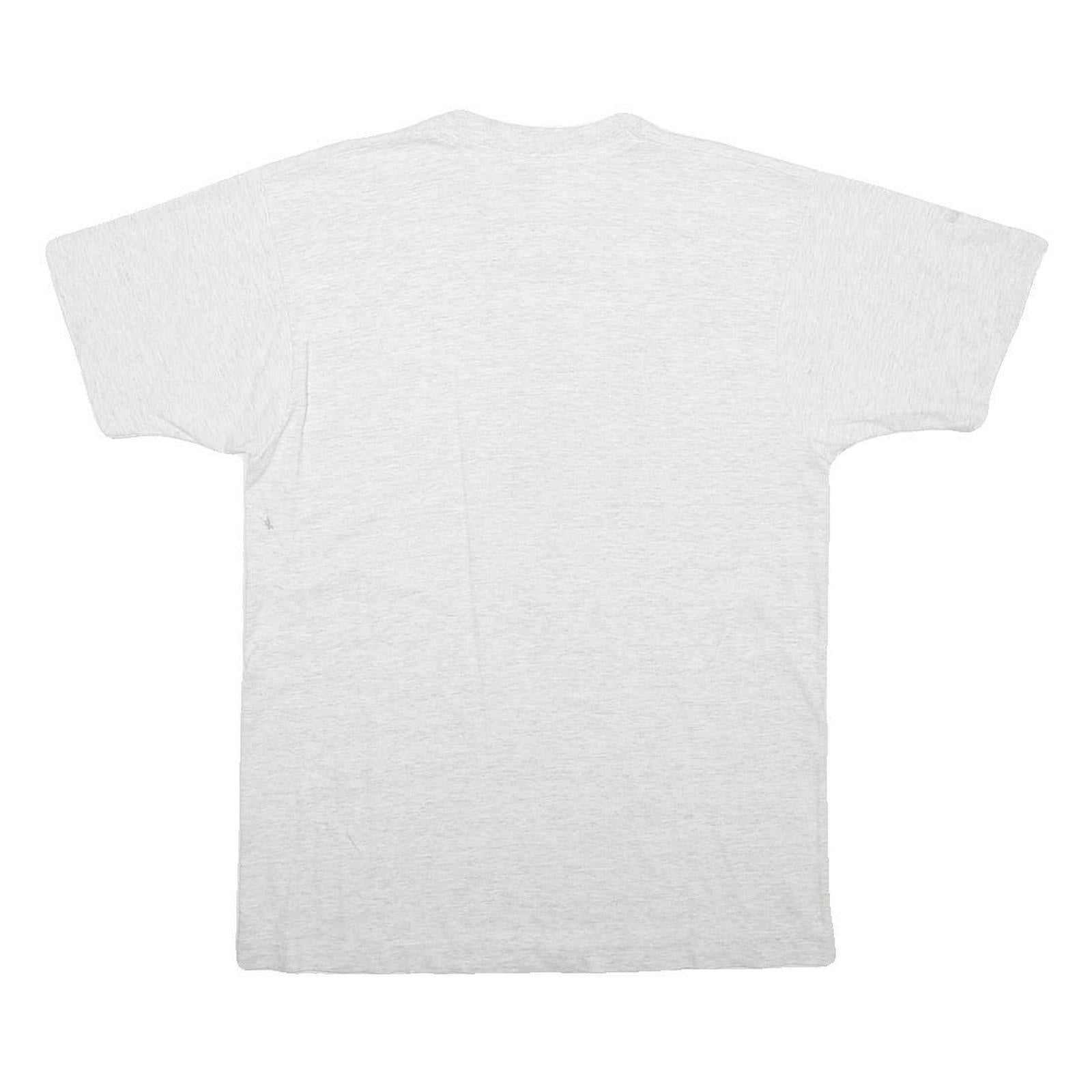 FRUIT OF THE LOOM Mens White St Thomas Graphic T-Shirt L Short Sleeve Crew Neck