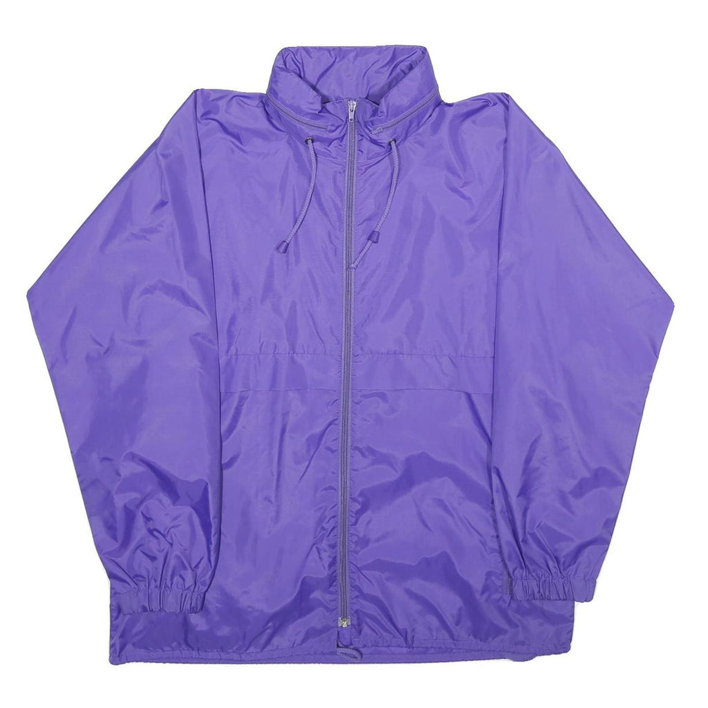HARRY BUTLER Mens Purple Nylon Casual Jacket L Zip Plain Lightweight Outerwear