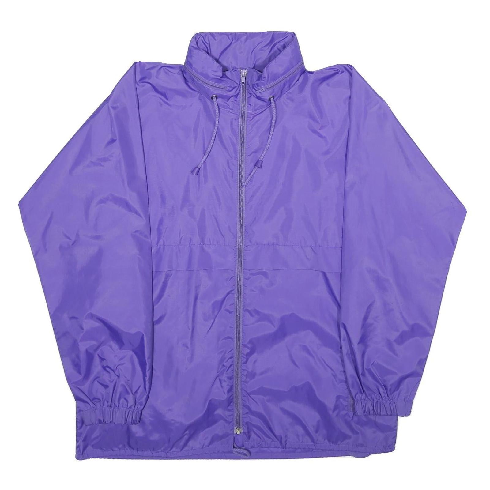 HARRY BUTLER Mens Purple Nylon Casual Jacket L Zip Plain Lightweight Outerwear