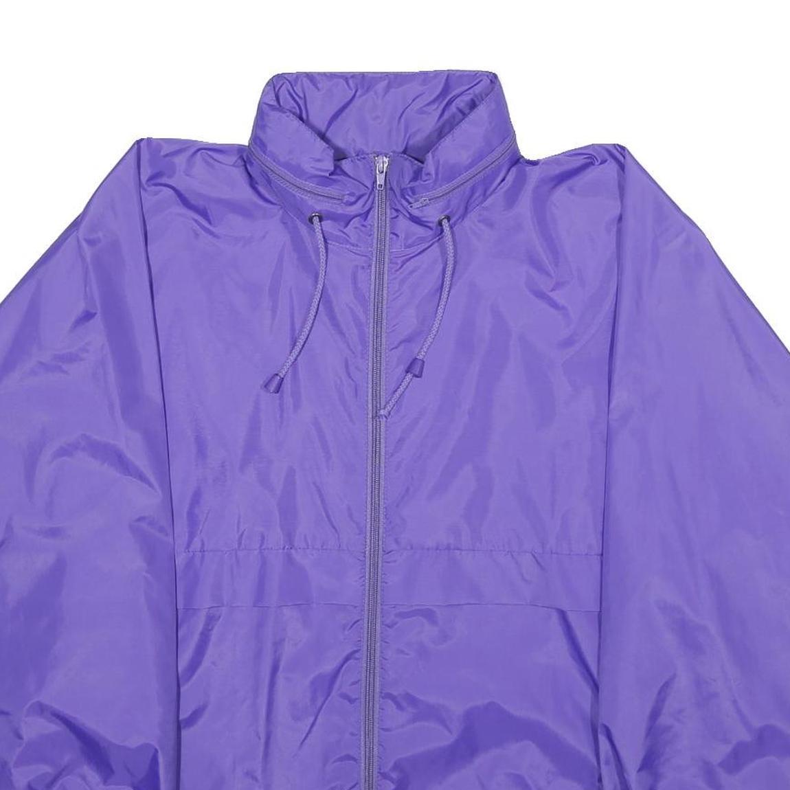 HARRY BUTLER Mens Purple Nylon Casual Jacket L Zip Plain Lightweight Outerwear