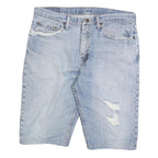 WRANGLER Mens Denim Blue Casual Shorts L W35 Distressed Cotton Blend
