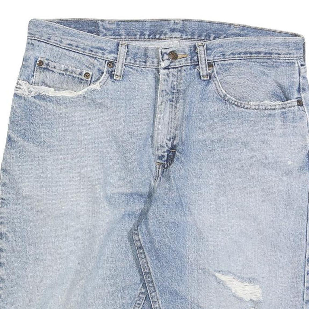 WRANGLER Mens Denim Blue Casual Shorts L W35 Distressed Cotton Blend