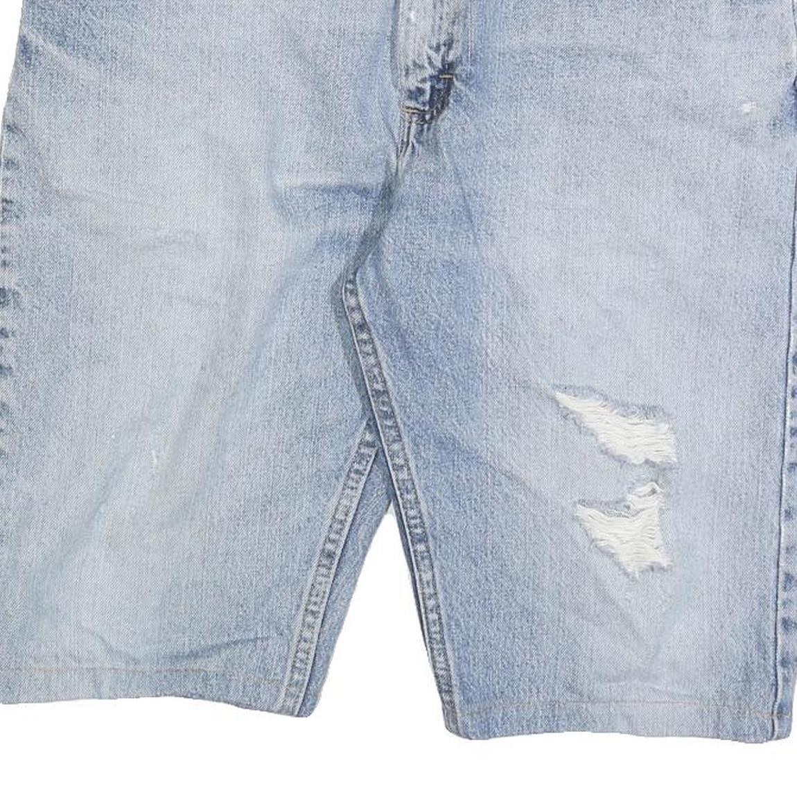 WRANGLER Mens Denim Blue Casual Shorts L W35 Distressed Cotton Blend